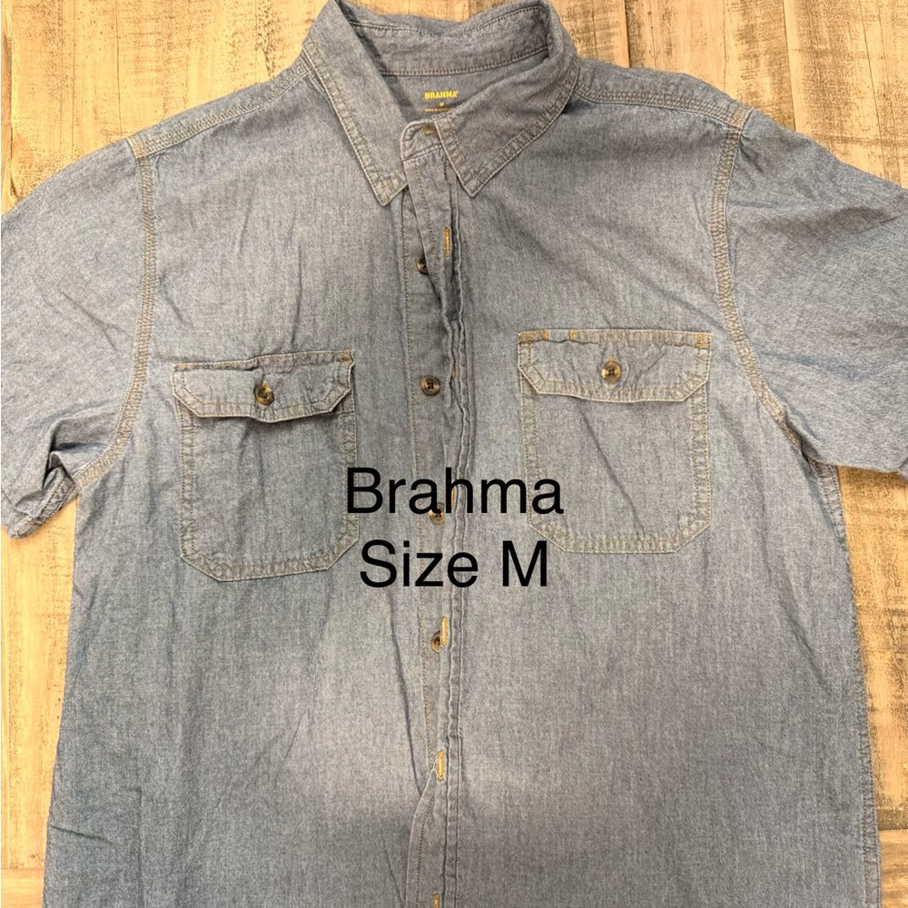 Brahma Men's Casual Light Blue Button Down Shirt